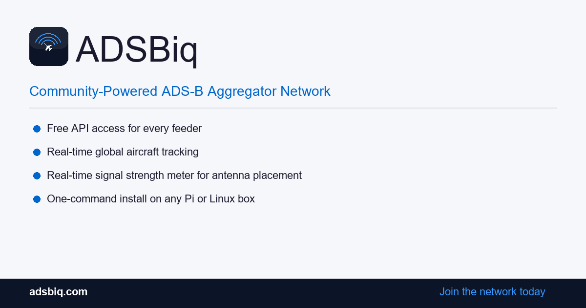 ADSBiq: Open ADS-B Network, Live Map & Free API